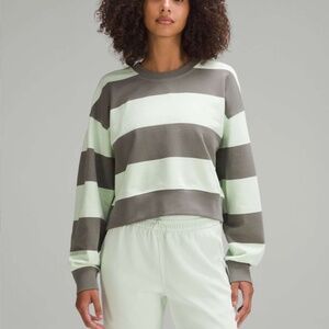 lululemon athletica Green and Gray Striped Sweatshirt